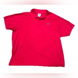 Vintage Lacoste Polo Shirt Size 9 Red Cotton Short Sleeve Croc Logo Peru France